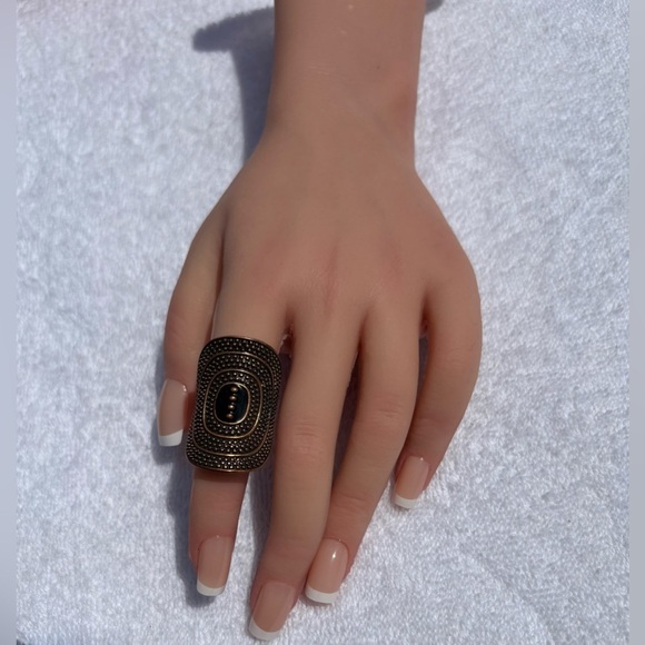 Brutalist Copper Statement Ring - Bold Retro Design - Picture 3 of 8